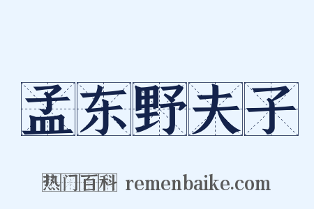 孟东野夫子是什么意思的图片